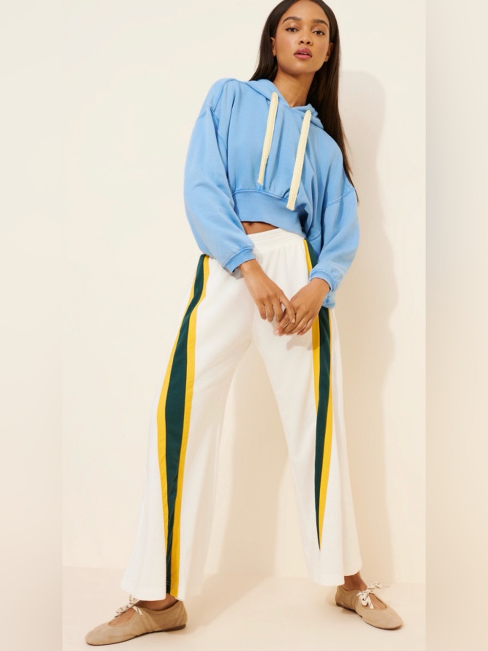 Anthropologie Daily Practice Drawstring Cropped
Hoodie in blue
